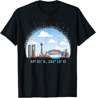 Sydney Australia With Coordinates T-Shirt