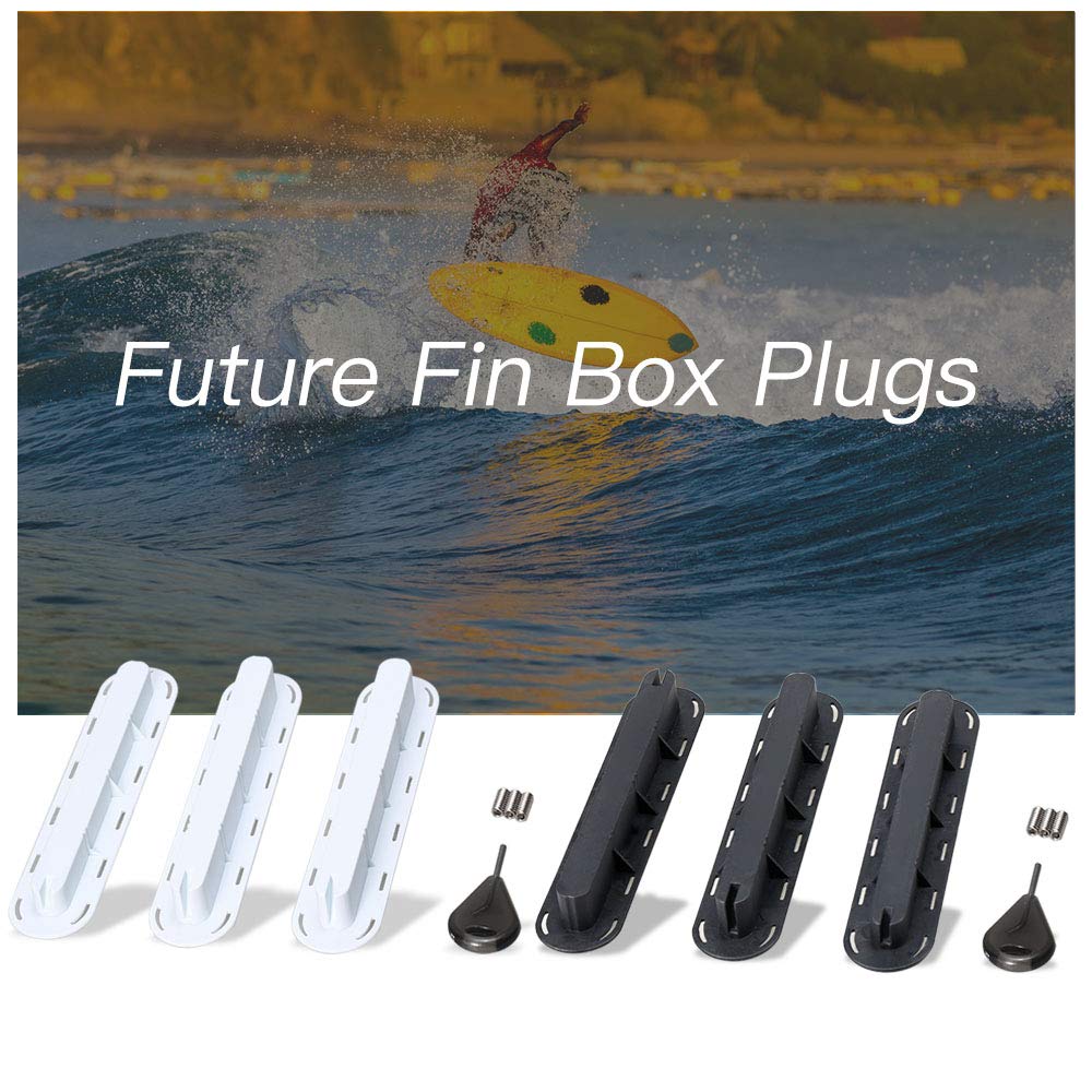 Explopur Tri Fin Box,3 Pack Future Tri Fins Box Plugs Fin Base SUP Screw Surf Fins Plugs Set Extra Fin Key Fin Screws