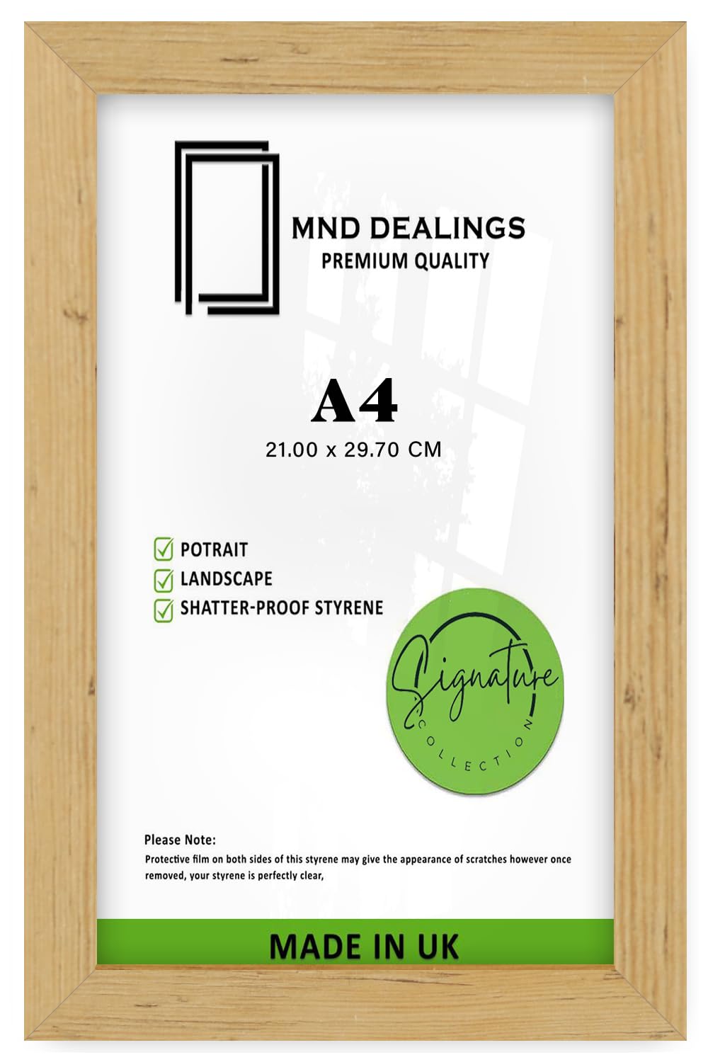 Mnd Dealings Pine | Stylish A4 (21.00 X 29.70 Cm) Picture Frame | Landscape/Portrait | 8 X 11 Inch Frame & Crystal-Clear Perspex |210 X 297 Mm For Home Decoration [ ]