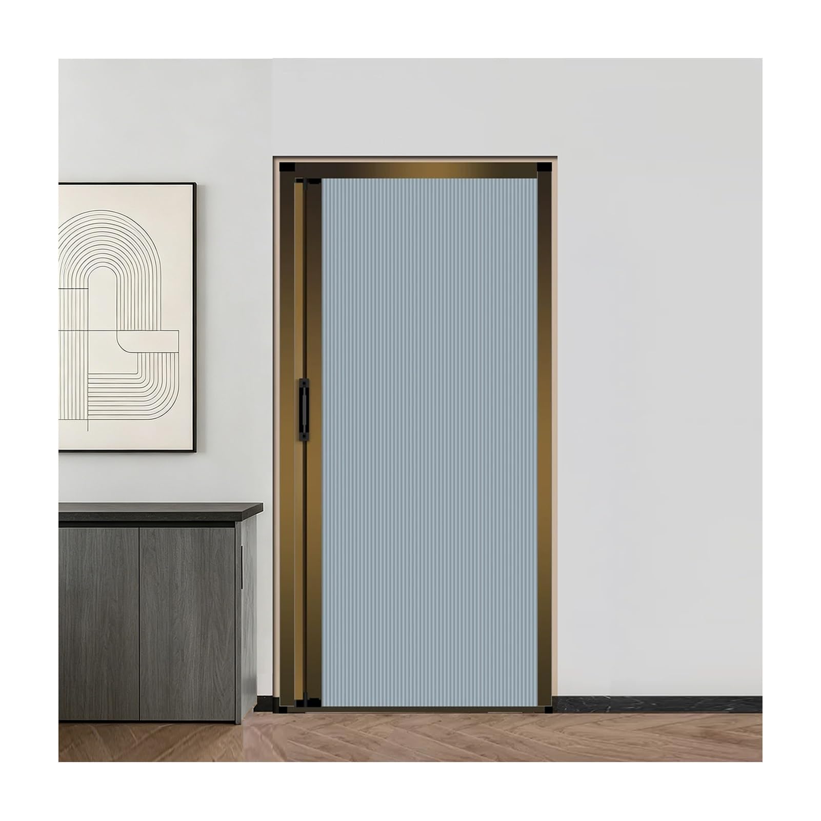 Kphymod Blue No Drilling Retractable Temporary Accordion Door, Lightweight Honeycomb Partition, Easy Install Privacy Divider For Bedroom Pantry(,80X210cm)