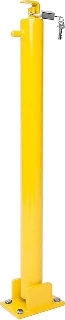 Fold Down Driveway Bollard, Folding Lockable Security Car Parking Post Barrier