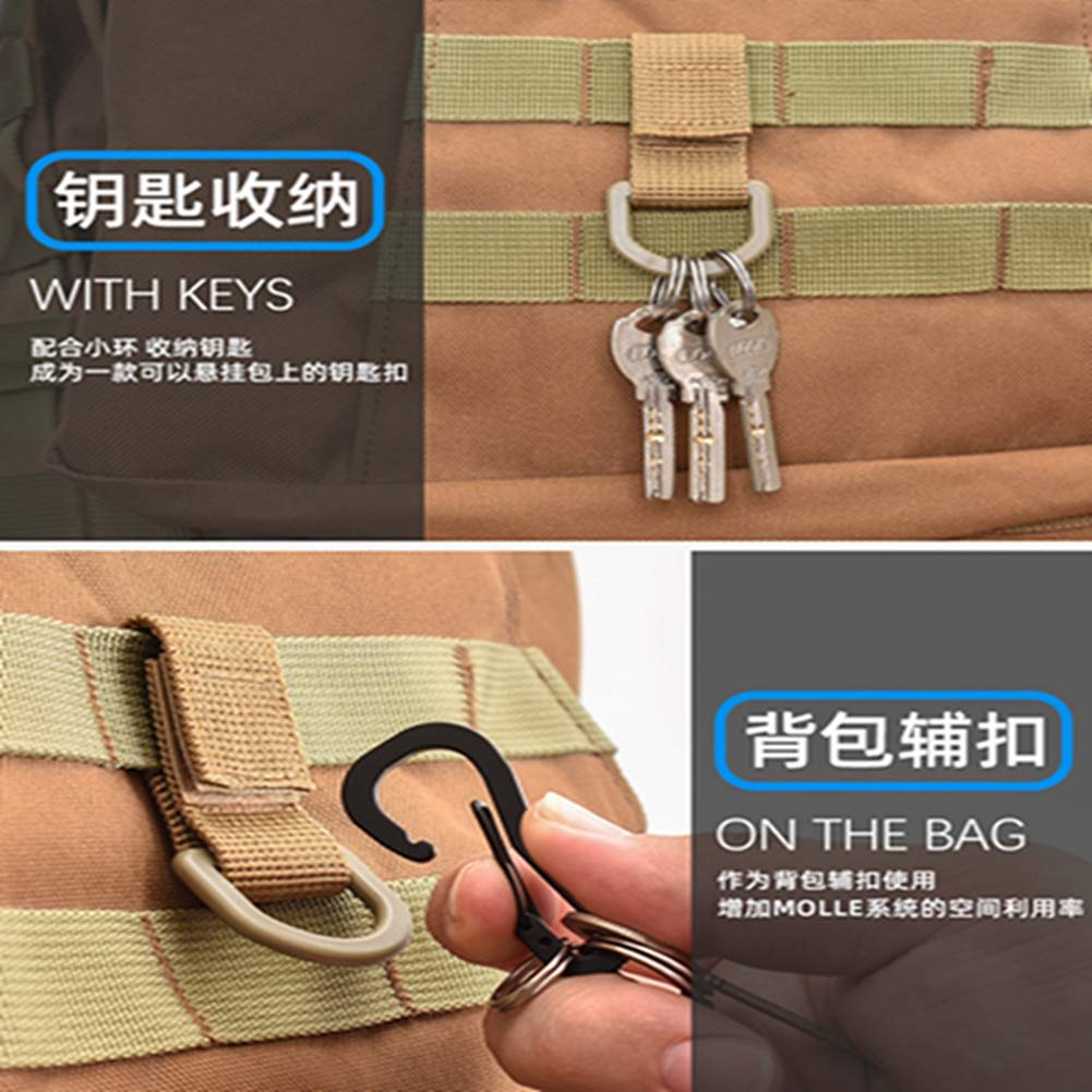 Wolike 5 Stks Tactische Karabijnhaak Clip D Vorm Hoge Sterkte Kunststof Haak Sleutelhanger voor Rugzak/Sleutelhanger Outdoor Klimmen Accessoires