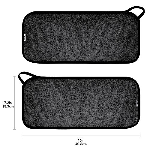 Miracle Face Erase 2 Pack Makeup Remover Face Cloths, Chemical-Free, Microfiber, 6 Hair Ties (2 Count, Black) #TOP1