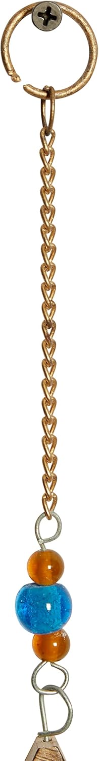 Deco 79 Eclectic Mango Wood Lotus Windchime, 15"L x 30"H, Gold