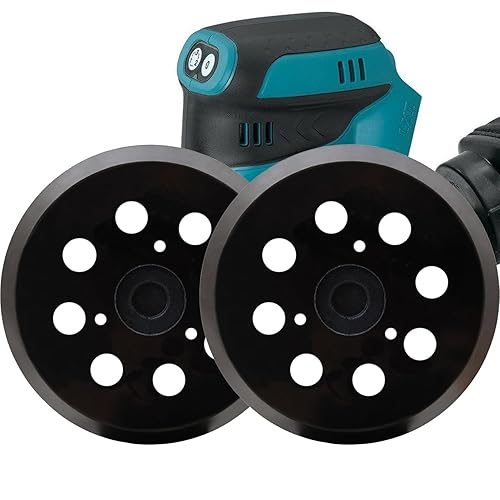 Paquete de 2 almohadillas de lijado de repuesto de gancho y bucle de 5 pulgadas con 8 agujeros compatibles con Makita BO5010, BO5030K, BO5031K,