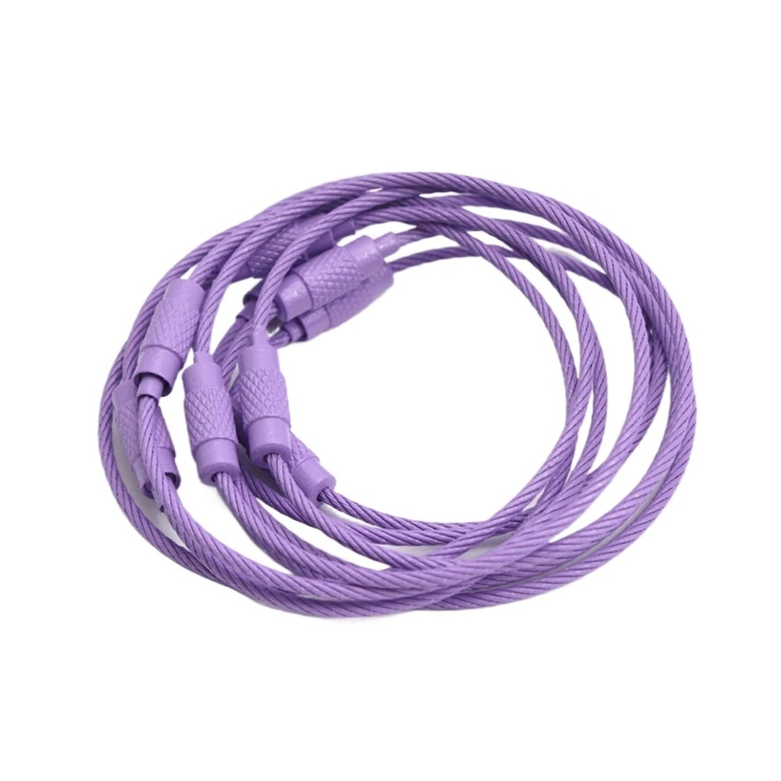 Fil câble acier inoxydable porte-clés 15 cm violet pour ne plus jamais perdre vos clés à vis
