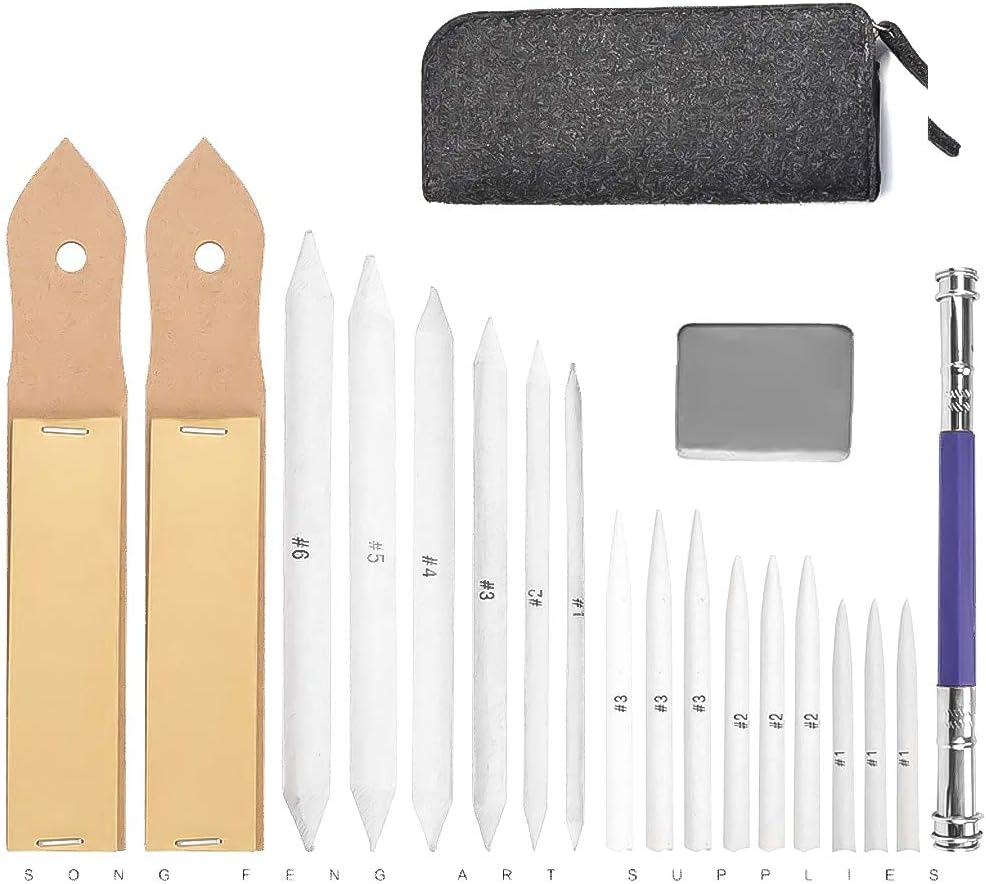Amazon Com 20 Pcs Sketch Drawing Tools Artist Blending Stump And Tortillion Art Blender Set Drawing Art Blenders For Student Artist Charcoal Sketch Drawing Accessories