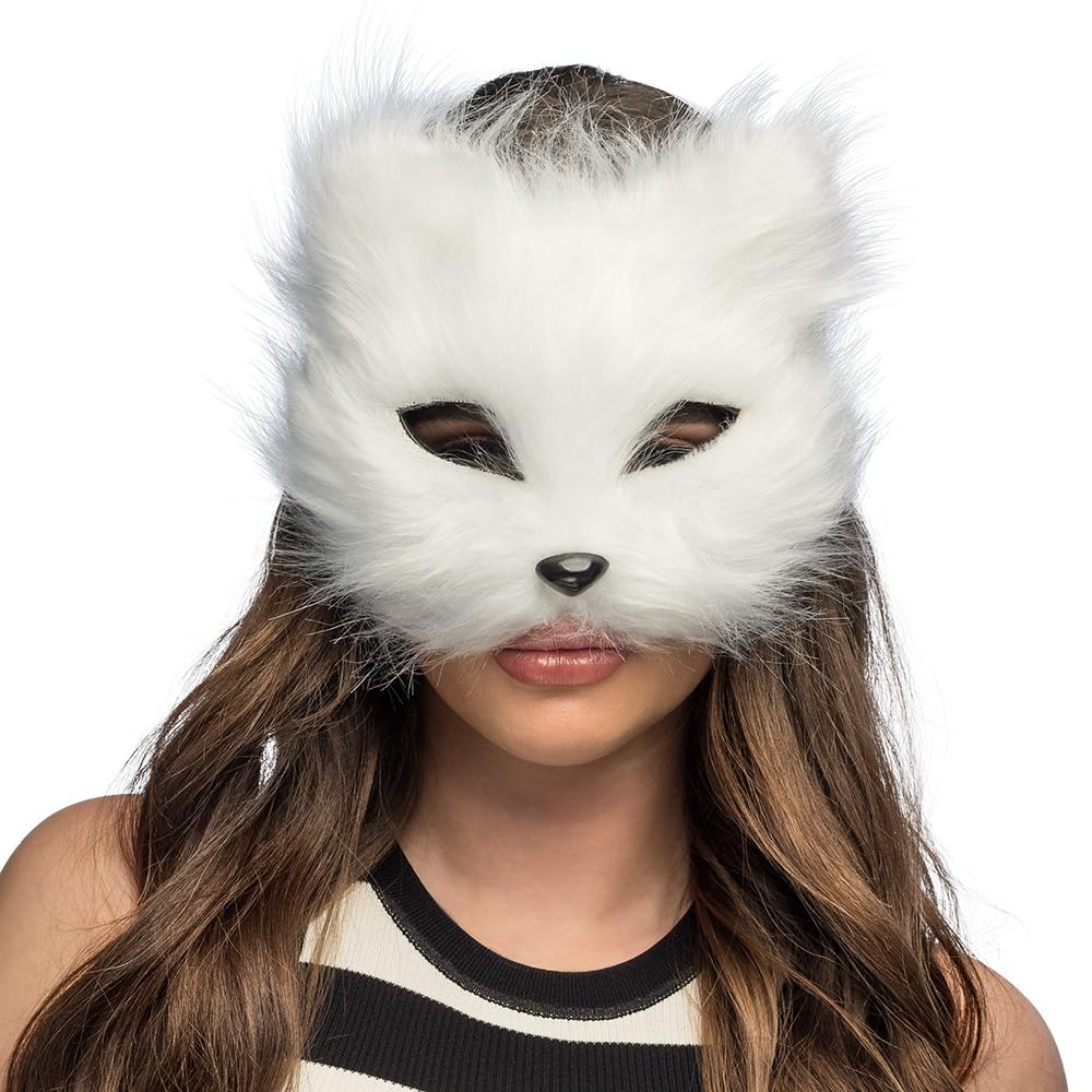 Boland - Animal Mask Cat Plush Realistic Half Mask for Carnival, Theme Party or Cosplay Event