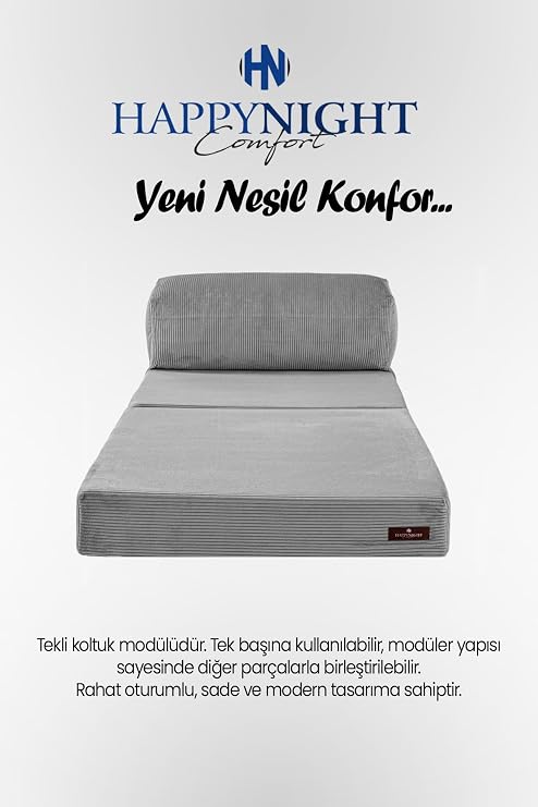 Sofya Tekli Koltuk Düz Kol | Oyun Koltuğu | Sünger Koltuk | Sinema Koltuğu. 90x90 CM (Gri)