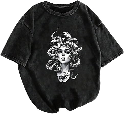 SOLY HUX Womens Graphic Grunge Vintage T Shirts Short Sleeve Summer Cool Tops Hip Hop Outfit Streetwear