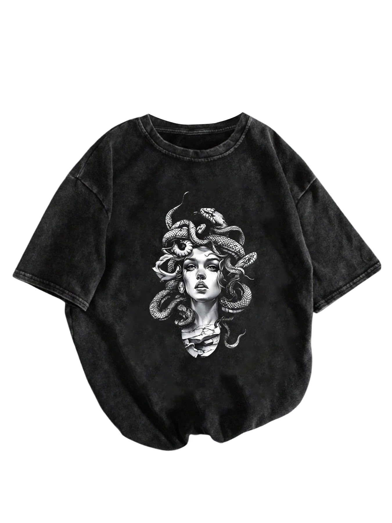 SOLY HUX Women's Graphic Grunge Vintage T Shirts Short Sleeve Summer Cool Tops Hip Hop Outfit Streetwear