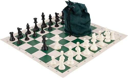 Miniatura 6 de The House of Staunton Combinación de juego de ajedrez con cordón, triple ponderado, por la Federación de Ajedrez de