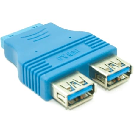 CDL Micro USB 3.0 19 pin Header to 2 x USB 3.0 Ports Adapter - Black