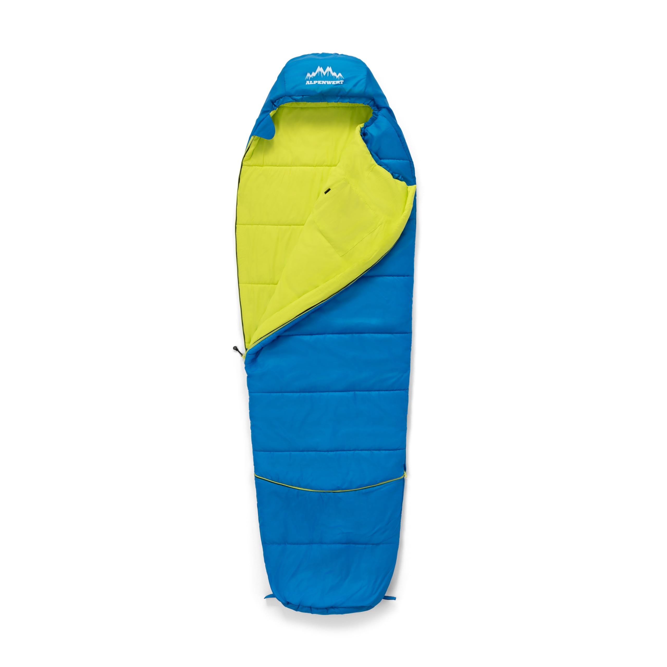 ALPENWERT® Kinderschlafsack Sommer – wächst mit! [130–170 cm] – Nur 920g, Kompakt [32×19 cm] – Perfekt für Camping, Festival, Outdoor – Mumienschlafsack ab 6 Jahren