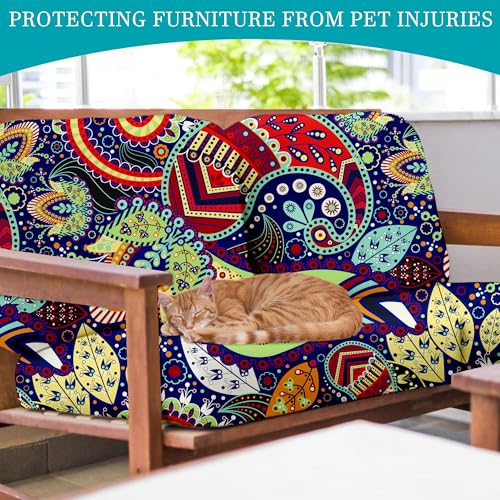 Image of 14 Pcs Stretch Patio Cushion Covers,Outdoor Couch Covers Replacement,Outdoor Couch & Sofa Slipcovers,for Patio Furniture Cushion Covers,Washable Reusable Furniture Protector (Rococo ,Cover Only)