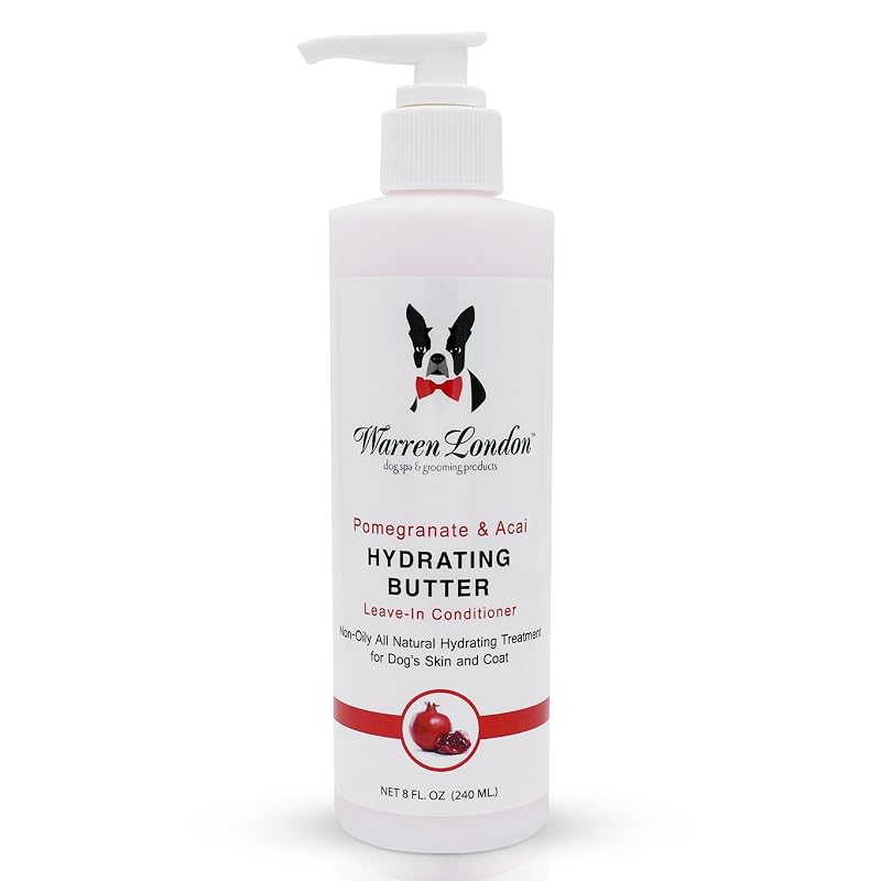 Condicionador sem enxágue para cães Warren London Hydrating Butter, romã e açaí, 240 mL