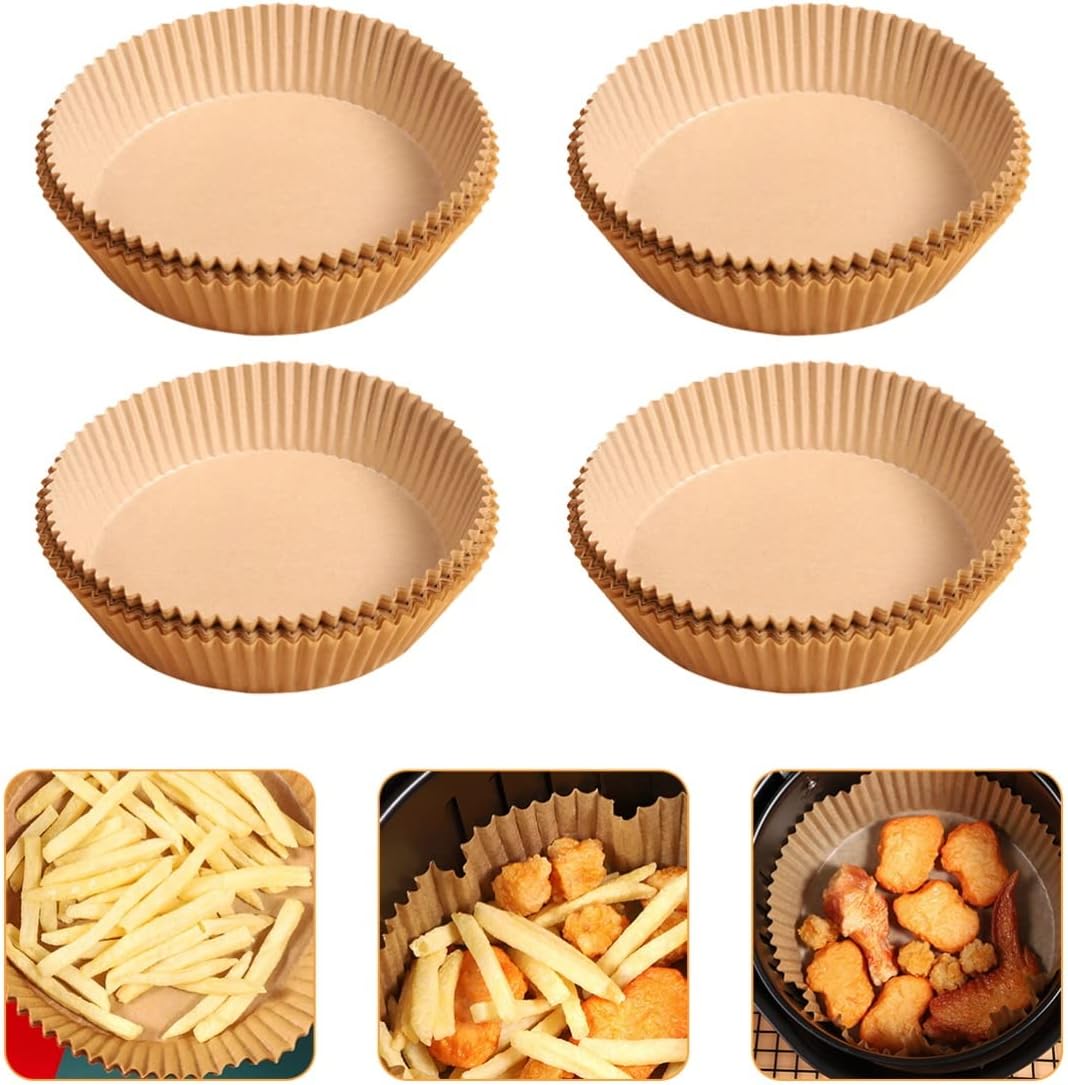 150pcs Absorbing Proof Mats Liners Oven Fryers Mat Dumplings Non- Oil-Absorbing Pastry Airfryer and Liners: Cup Grilling Greaseproof Round Cuake Frying for Replacement Roasting (50x3pcs 20X20CMx3pcs)