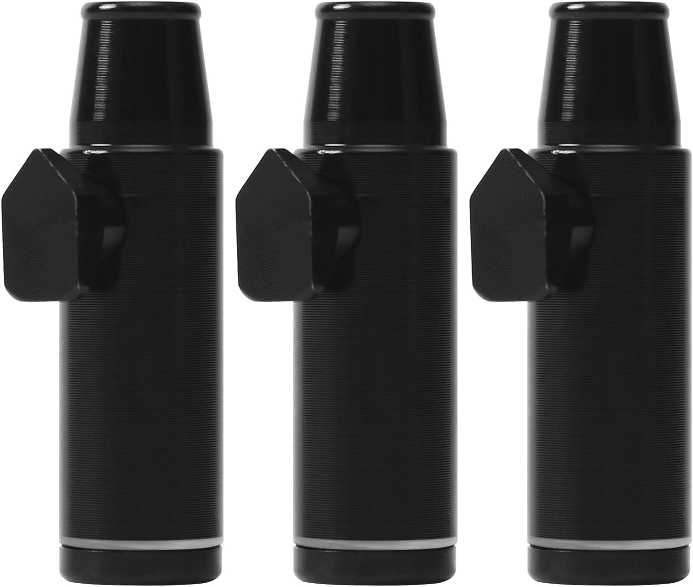 Bullet Kit of 3 Pieces, Portable Powder Spice Dispenser Bottle to Carry On Everywhere, Modern Desing with Easier and More Precise Use, 3 Pack (Black), Pepper shaker-2