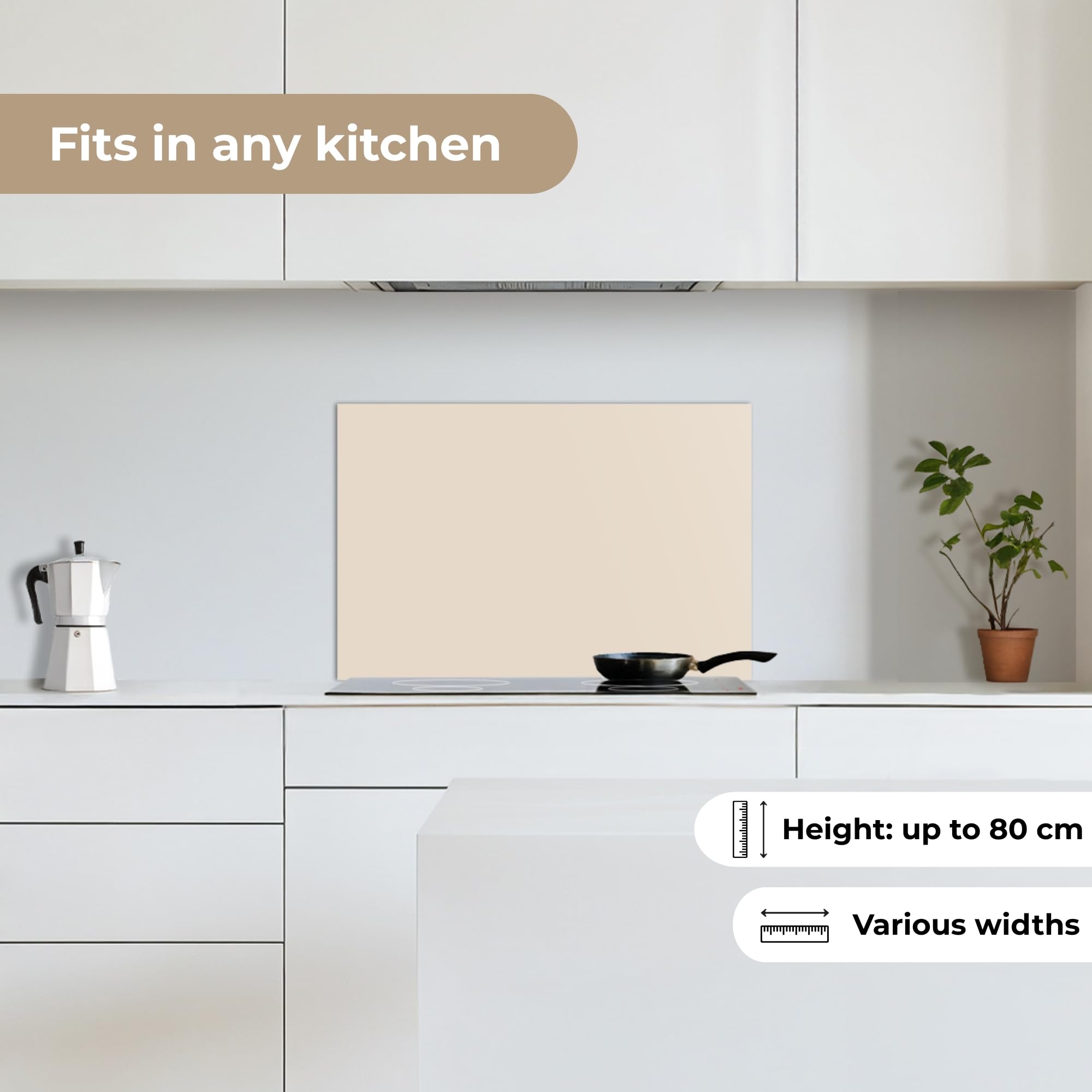 KitchenYeah© Antisalpicaduras Cocina 40x60 cm Adhesivo Salpicadero Protector Salpicaduras Sink Splash Guard Luz - Beige - Color - Sólido