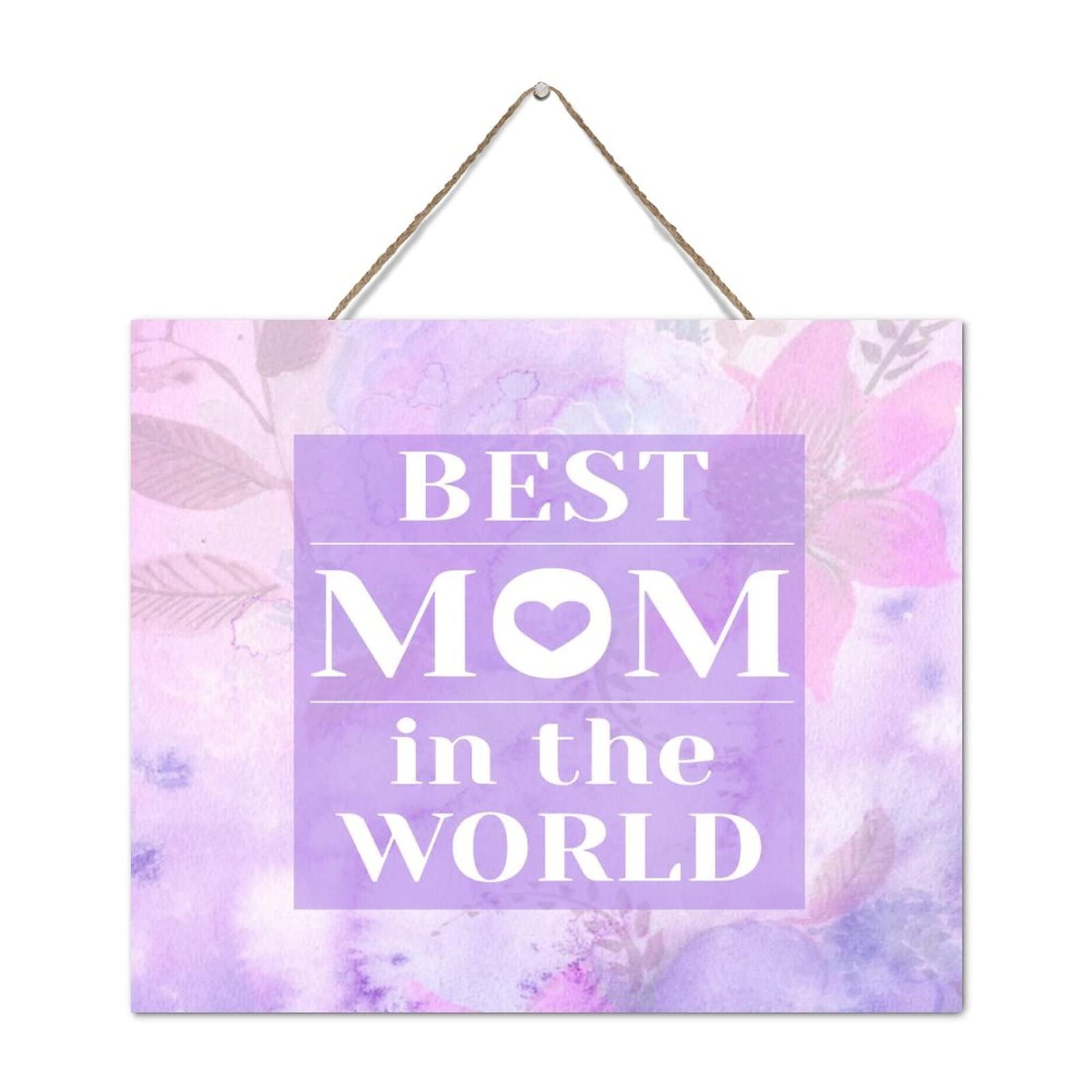 Plaque en bois moderne Best Mom cadre déco salon suspendu
