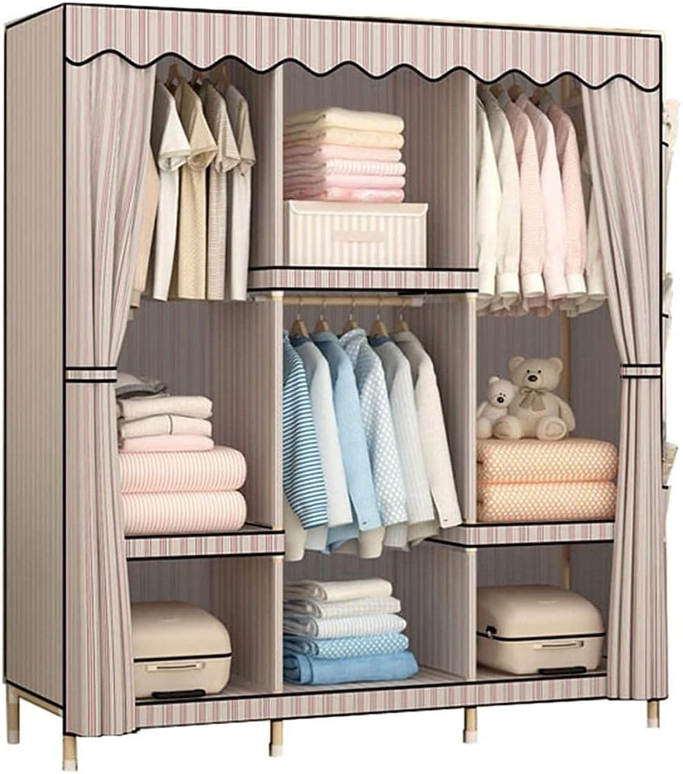 Open Wardrobe Fabric Wardrobe Princess Room Baby Wardrobe Dividers Stable Portable Wardrobe Clothes Rack (Size : 168 170 45CM) (168 * 130 * 45CM)