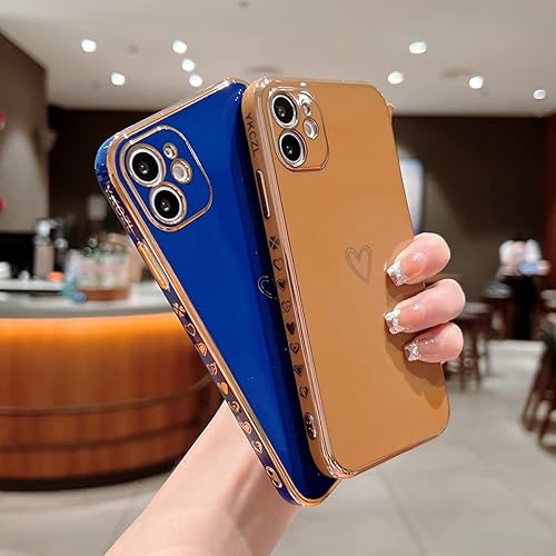 Miniatura 4 de YKCZL Funda compatible con iPhone 11, funda de lujo con borde chapado en parachoques con cubierta completa de protección de lente de cámara para