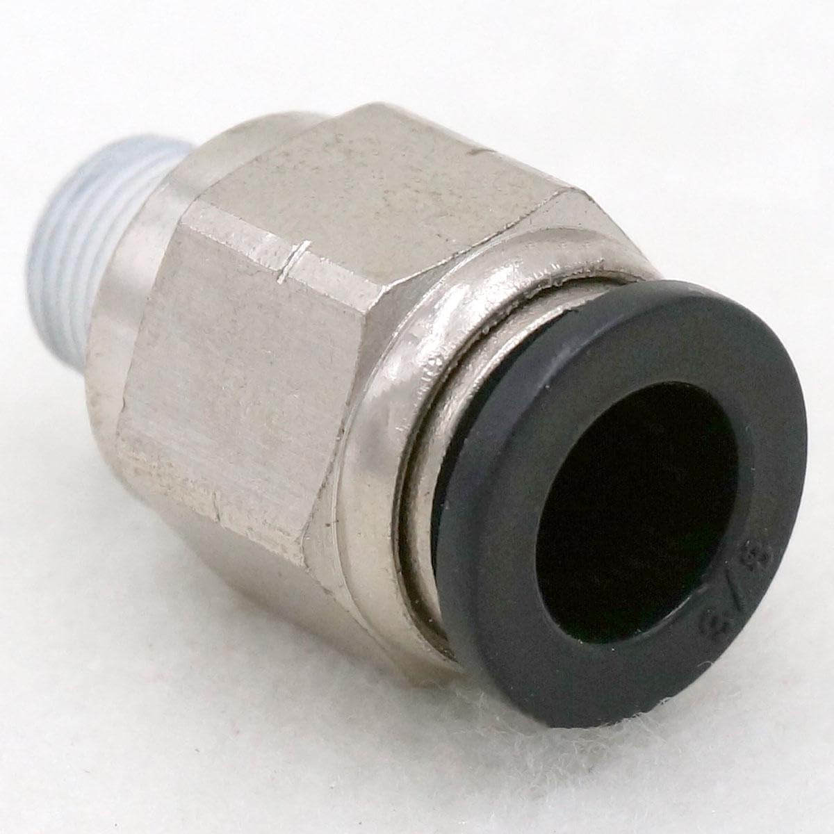 Compatible 5pcs Fit Tube O.D 3/8" -1/8" NPT Male Straight Air Pneumatic Fitting