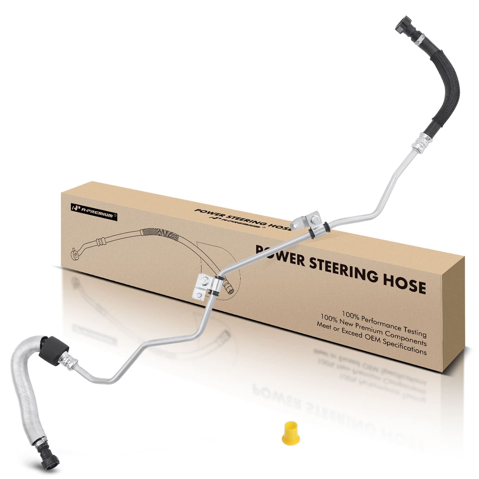 A-Premium Power Steering Return Hose Line Assembly Compatible with Volvo XC70 S80 V70, 2009 2010, V6 3.2L, with Aluminum Foil Sheath, Pipe To Cooler