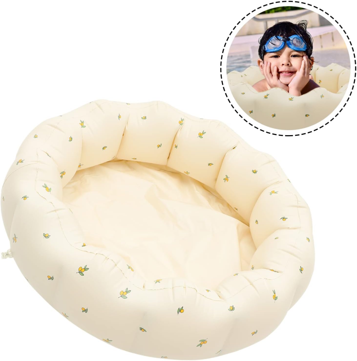 Inflatable Toddler Pool Flower Petal Design – Water Play for Boys and Girls – Sturdy and Wear-Resistant for Backyard Fun