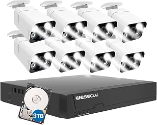 PoE Security Camera System,Two Way Audio 4K PoE NVR with 4Pcs 5MP IP Security Camera for Outdoor, Home Surveillance Kits Waterproof,Smart Detection/Playback (8-CAM)
