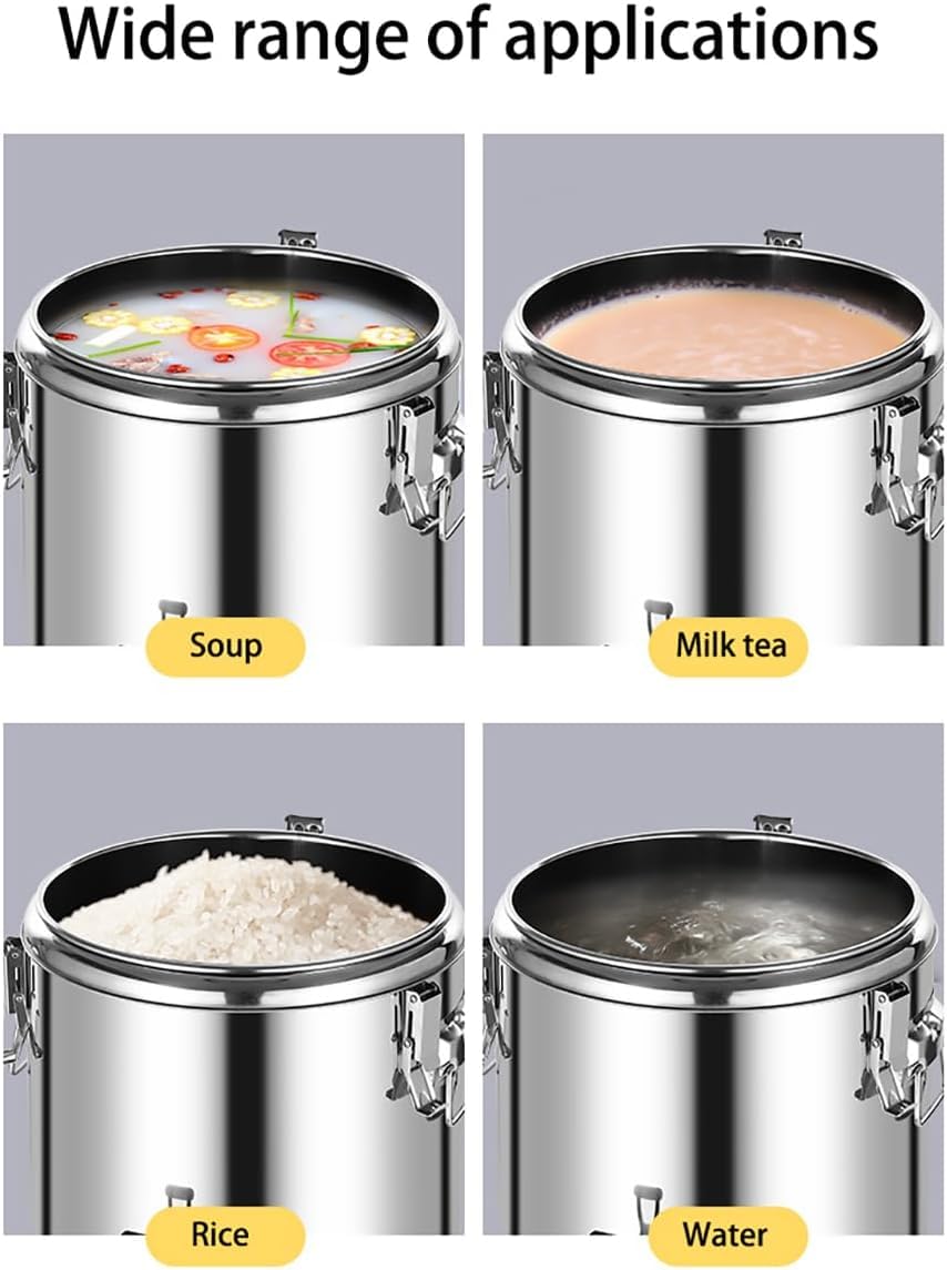 Distributore di acqua calda da 20 l, in acciaio inox ispessito, con rubinetto, per succhi, caffè, latte, tè, ideale per casa e ufficio