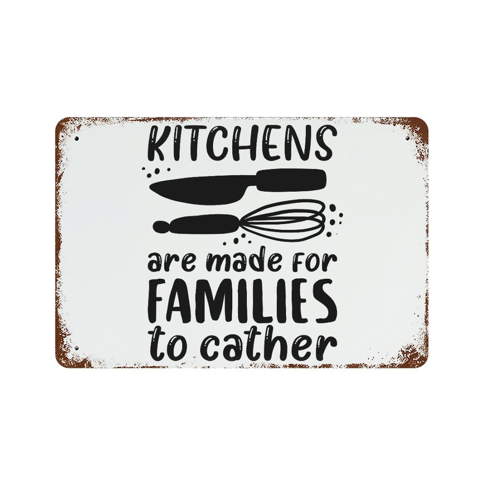 Plaque en aluminium rétro pour cuisine chaleureuse 30x45 cm