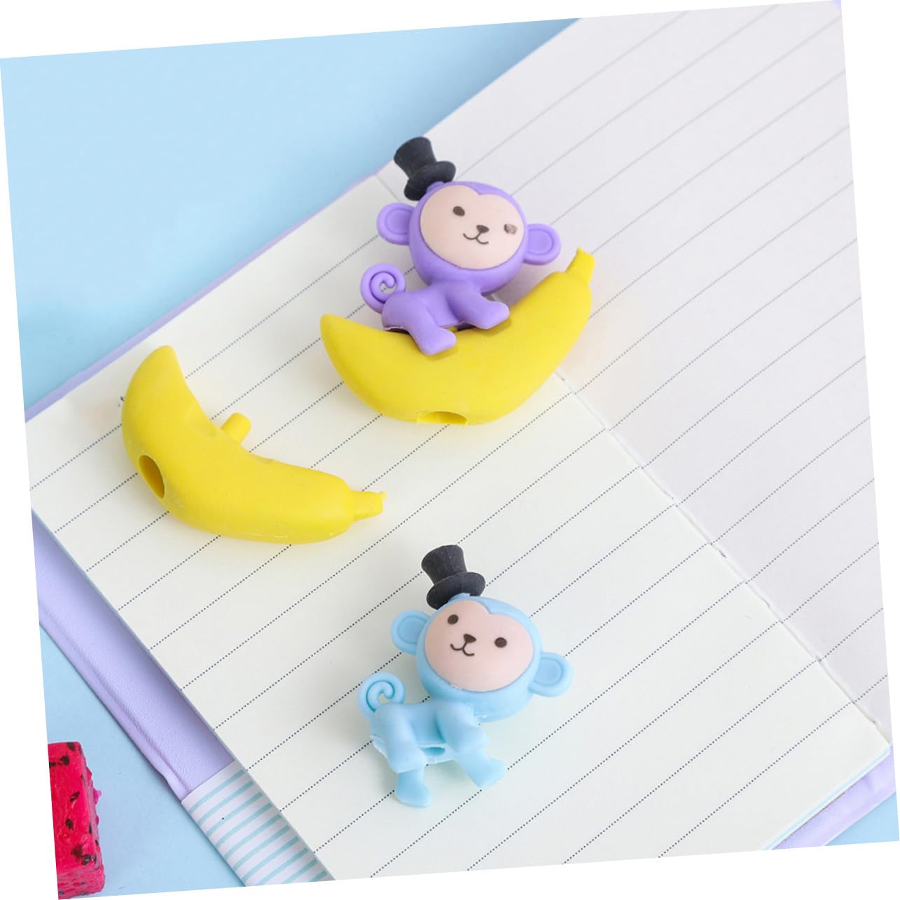Homoyoyo Gomme da Cancellare a Forma di Banana Scimmia Creativa in Tpr 48 Gomme Divertenti Set da 48 Pezzi Uso Cancelleria Colore Casuale per Studenti per Materiale Scolastico