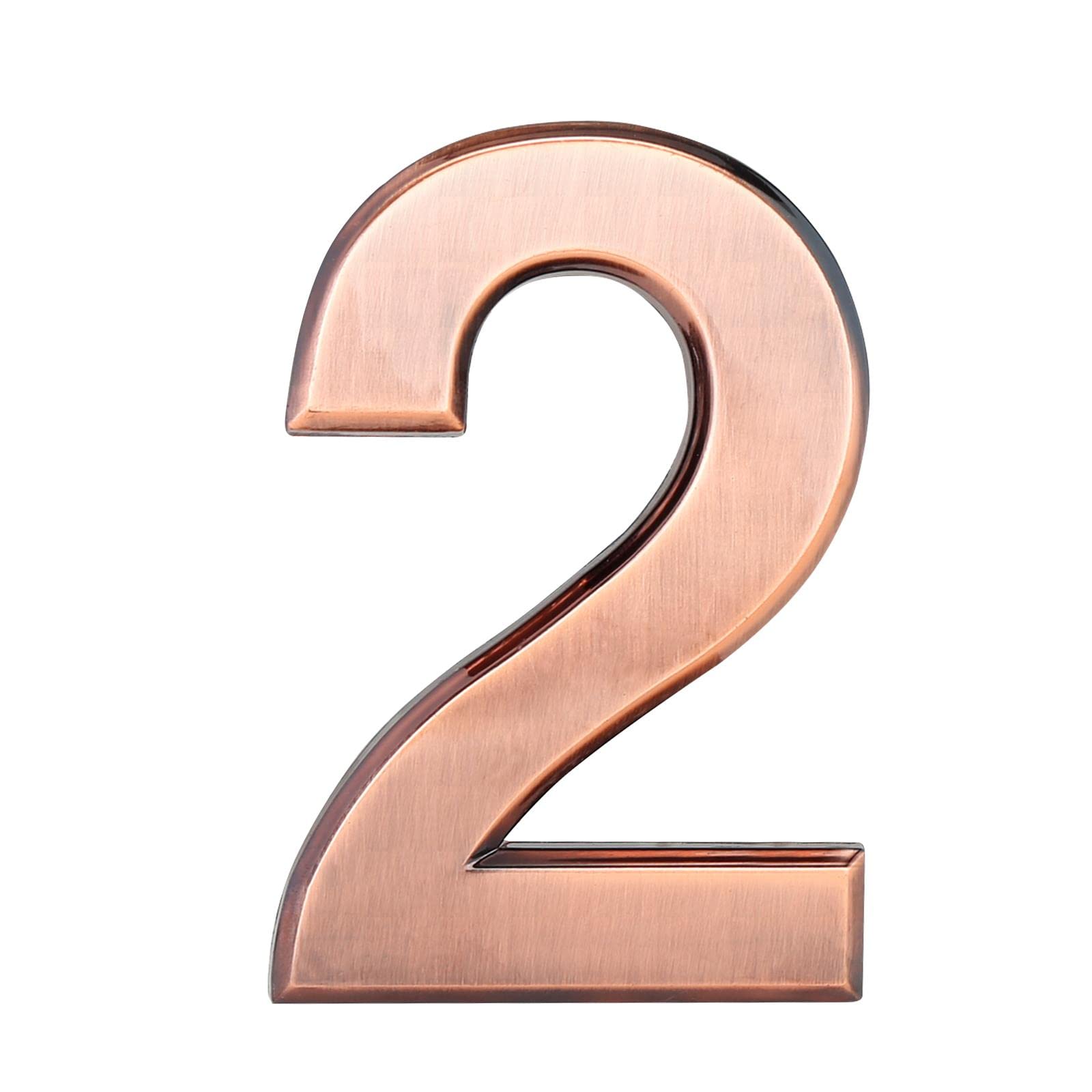 32Nd Bronze Effect Abs Plastic Door Number With Self Adhesive Back 7.5Cm - 2