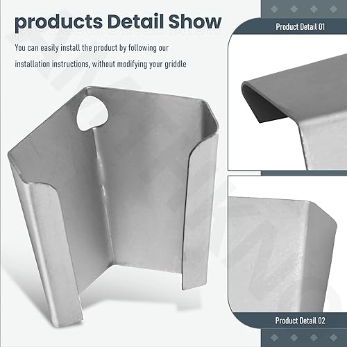 Miniatura 3 de Grease Slide Mod para plancha Blackstone de 36 pulgadas, evita que la grasa gotee. Acero inoxidable