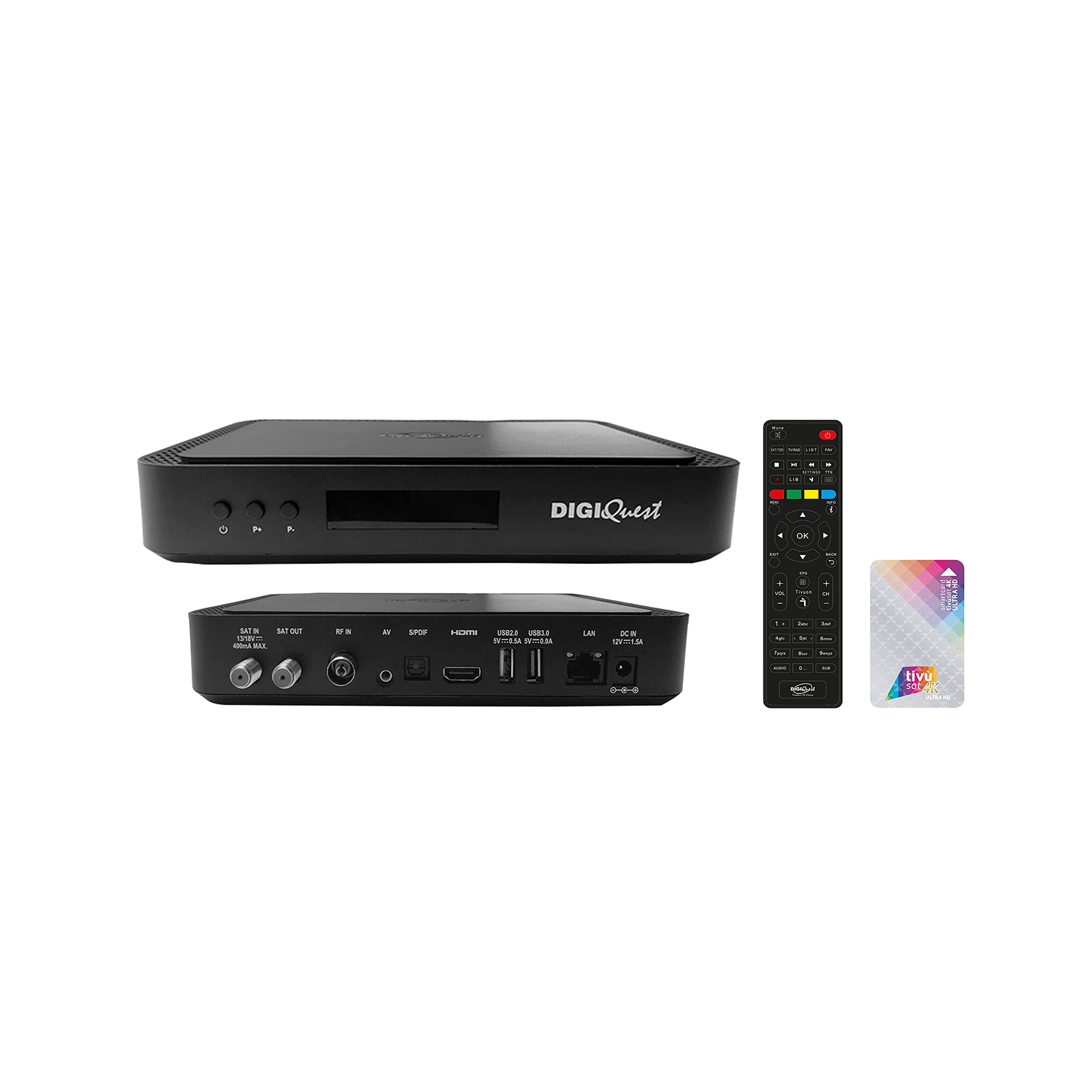 Pack HD Récepteur Satellite Q60 + Carte Smartcard 4K Ultra HD