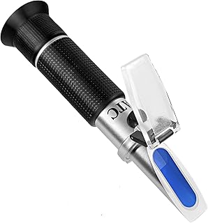 Brix Refractometer with ATC, Dual Scale - Specific Gravity & Brix, Hydrometer in Wine Making and Beer Brewing, Homebrew Kit