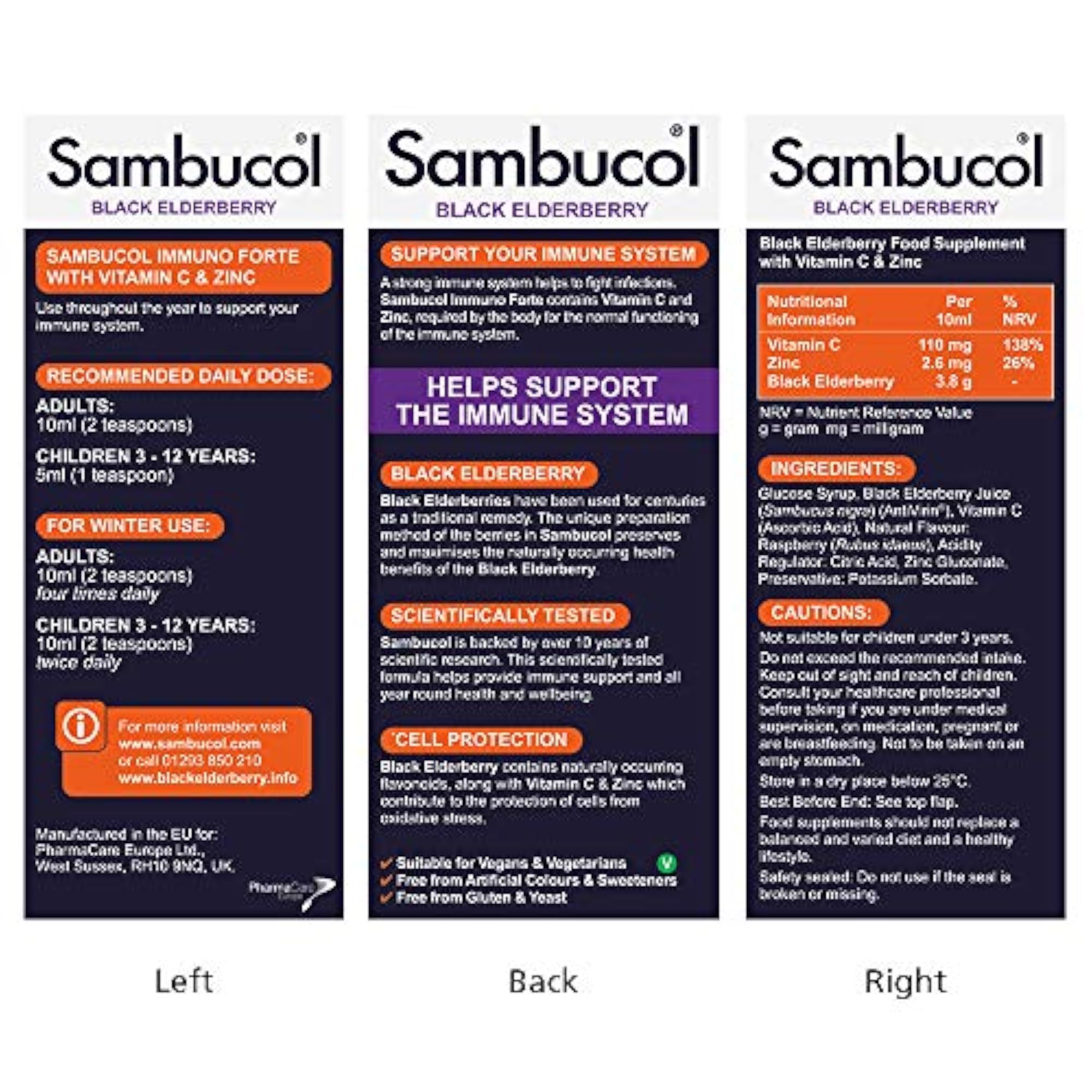 Sambucol 120ml Immuno Forte Liquid, Elderberry Supplement
