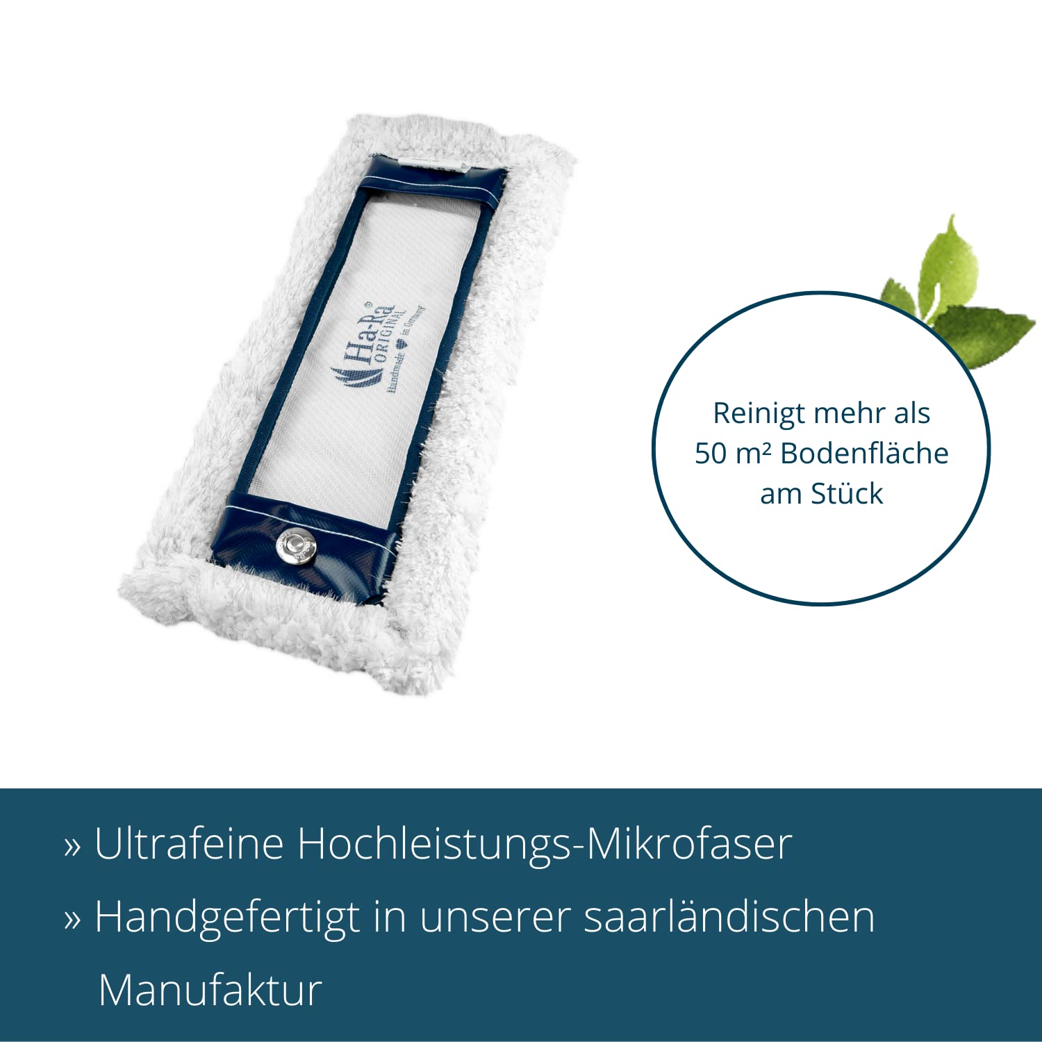 Ha-Ra Set Bodenexpress 42 cm aus Edelstahl & Boden-Faser Nano Gold Igel I robuster Boden-Wischer zur Reinigung für Böden & Wände I wendiger Wischmop mit rutschfestem Griff & teilbarem Stiel