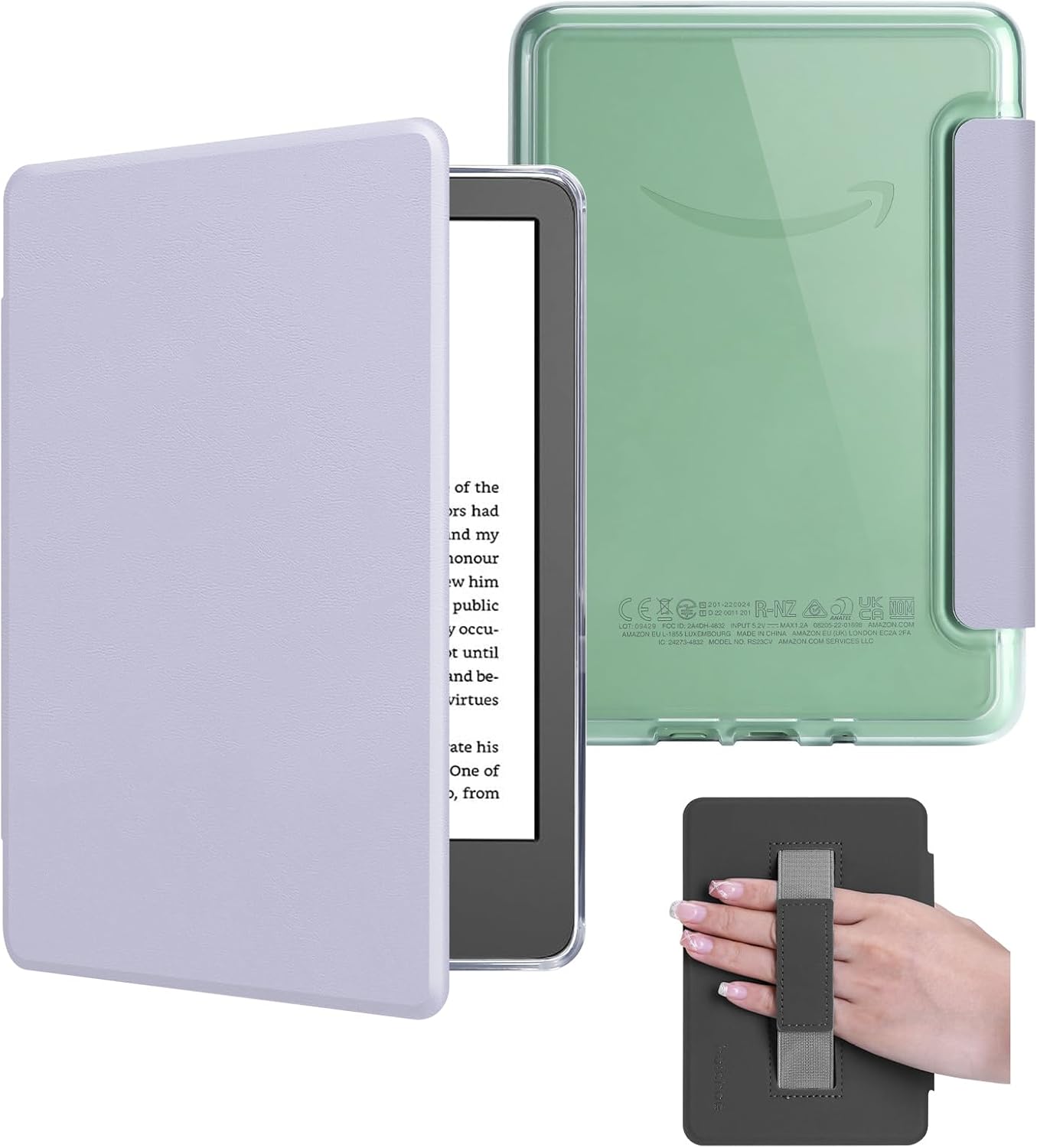 Case with Hand Strap for 6" Kindle Basic 11th Gen 2024/2022,Gentle Purple
