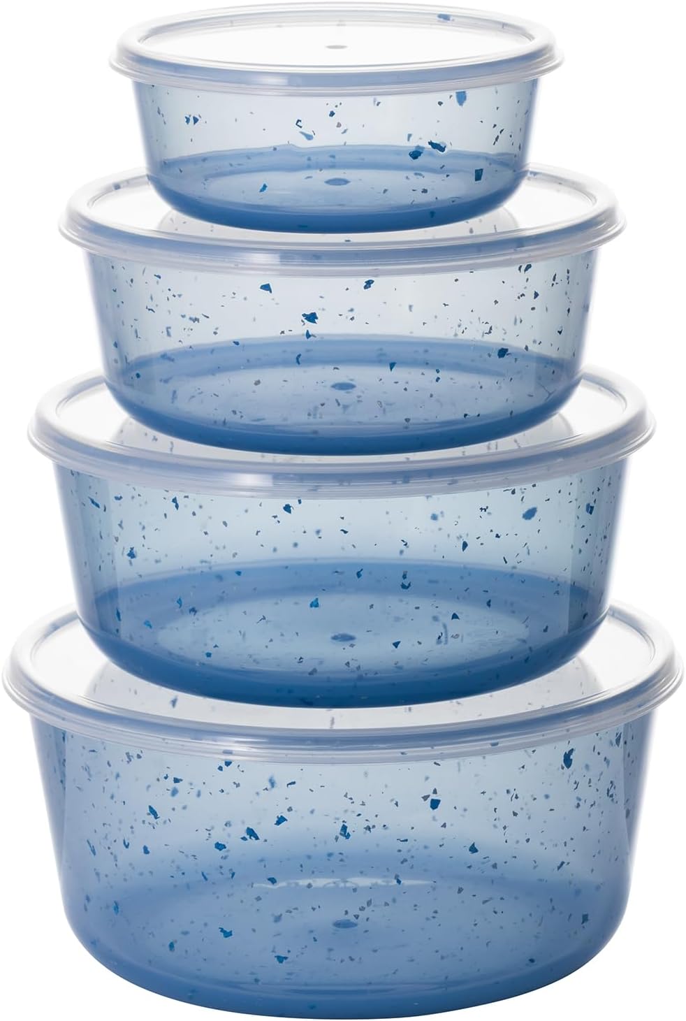 - 4Pcs stackable Plastic Bowls with Lids Set for Kitchen, Safe BPA Free Non Toxic Serving Bowl Bowls