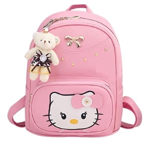 Bizanne Fashion Cute Bowknot Kitty Printed Backpack For Women| Backpack For Girls | Gift For Girls