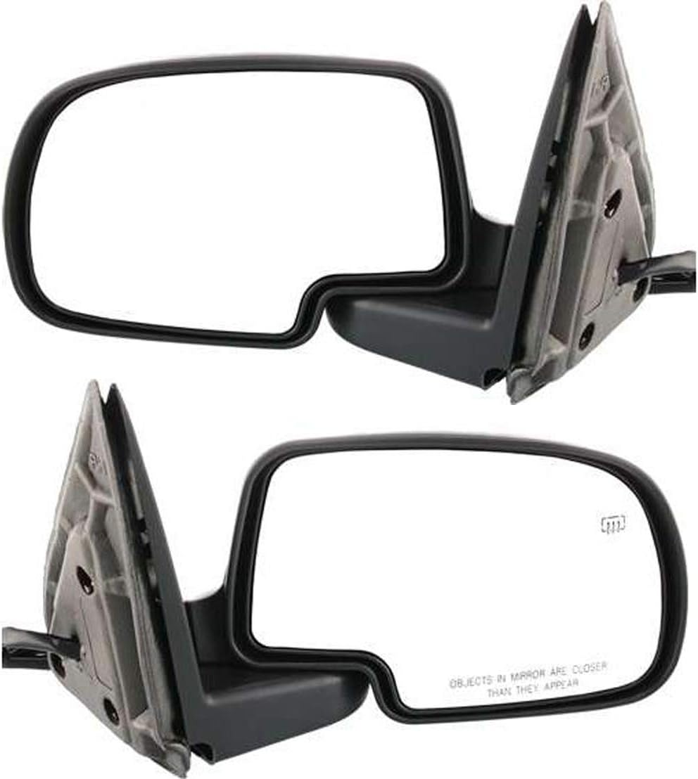 Kool Vue Left & Right Power Heated Side Mirrors for Chevrolet Silverado 1500 2500 HD Tahoe 2003-2006 Manual Fold, Blind Spot Mirrors 2 Pack, Memory, Puddle Lamp, Auto-Dim, Paintable