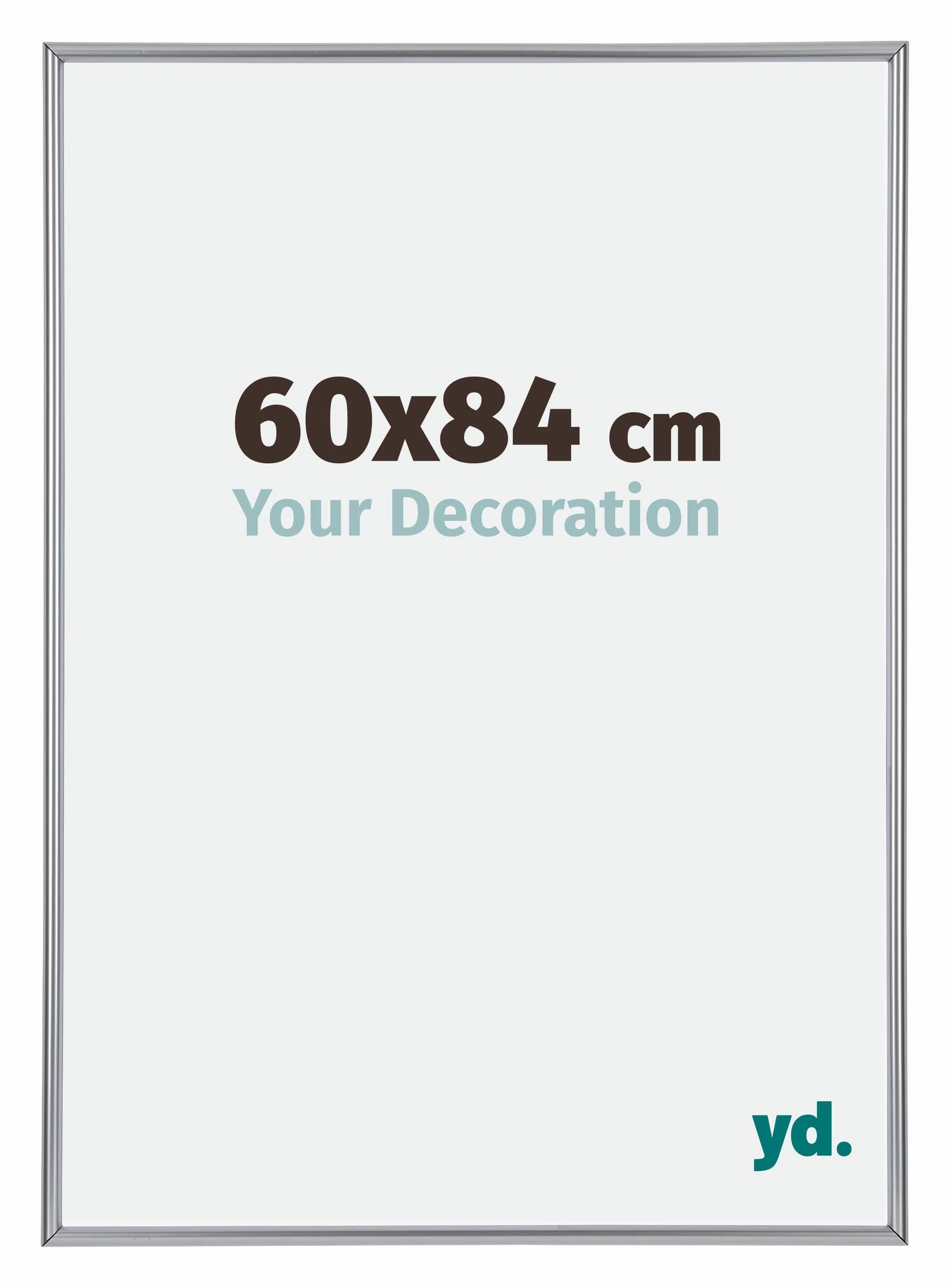 Your Decoration - Picture Frame 60x84 cm - Silver High Gloss - Decorative Wall Frame in Plastic with Antireflection - Frame 60x84 - Annecy