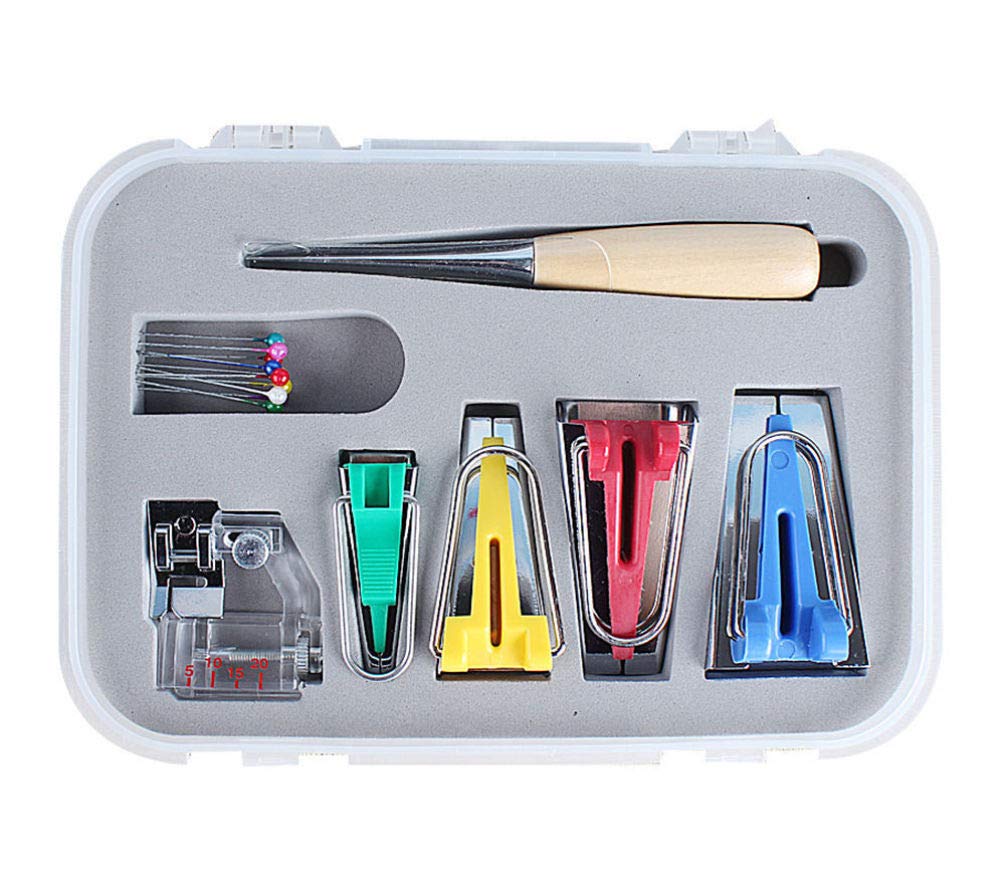 DOITOOL 1 Set Sewing Bias Tape Makers Tool Set Fabri Bias Tape Maker Kit DIY Quilting Tools Kit