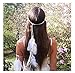 Set of 2 Women Lady Bohemian White Peacock Feather Headband Headdress and Armband Hippie Headpiece Headwear Handmade Tribal Indian Fascinator Feather Hairband Wedding Accessories