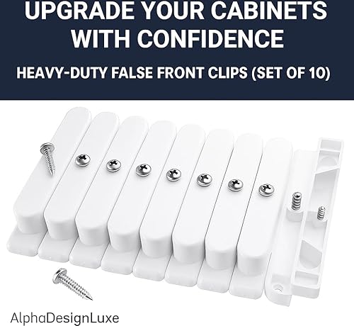 Miniatura 3 de Clips delanteros falsos para gabinetes (4  pulgadas, juego de 10 con tornillos) sujetadores frontales de cajón, clips de gabinete de cocina,