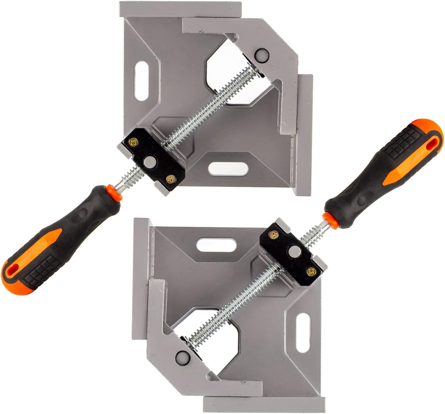 PONGJA 2pcs Corner Clamp - Right Angle Clamp 90 Degree Wood Clamps For Woodworking, With Adjustable Swing Jaw Aluminum Alloy Frame Clamps, For Welding, DIY Woodworking
