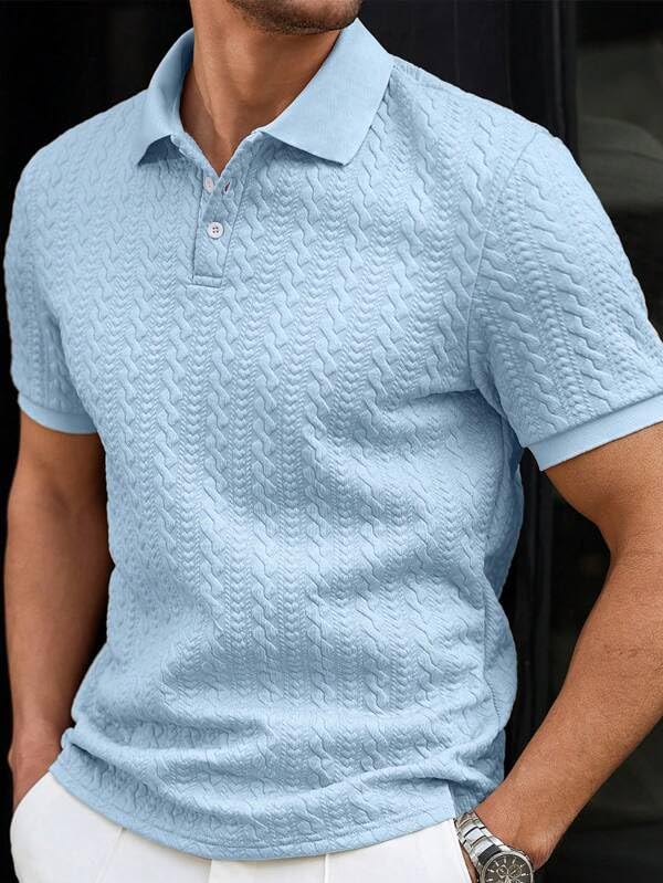Image of Trillion Jacquard Men's Polo T Shirt for Men | Textured Tshirts for Man (Polyester Blend | Regular Fit)