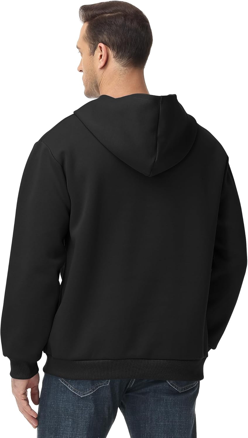 Men’s Cotton-Blend Pullover Hoodie – Solid Color Long Sleeve Sweatshirt, Relaxed Fit for Casual Wear - Image 2